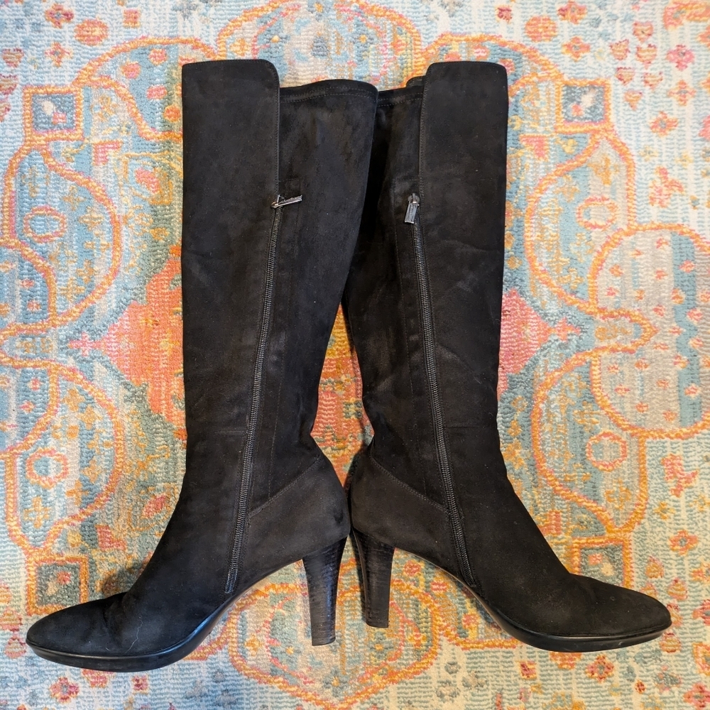 Aquatalia Black Suede Knee High Boot Size 10.5 - Picture 2 of 7